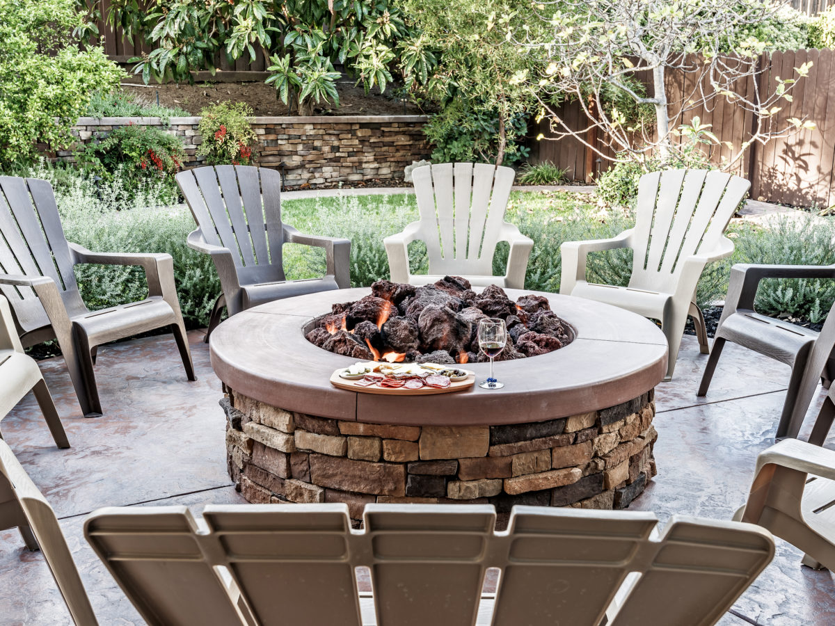 Custom fire pit built by contractor