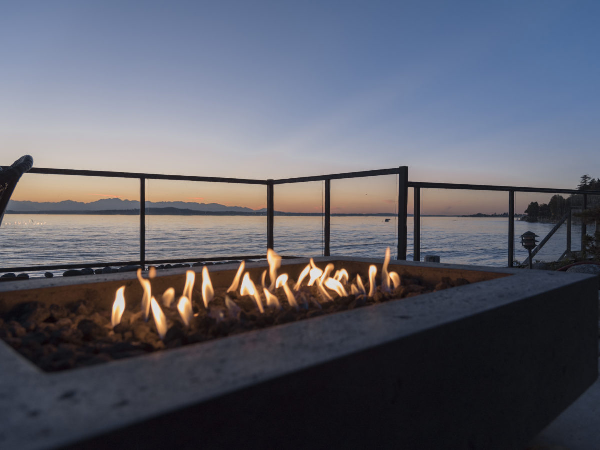 Custom concrete fire pit