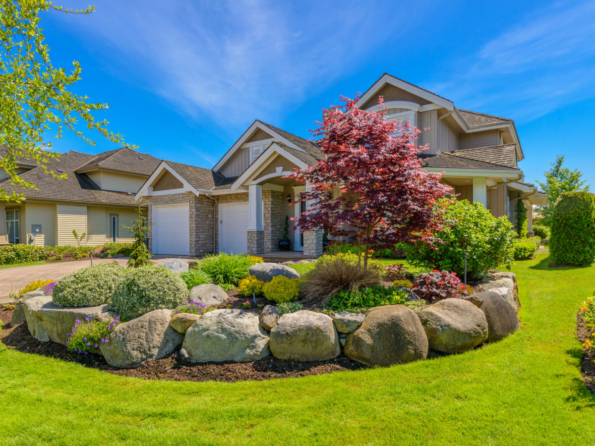 supreme walk-on mulch surrounding boulders