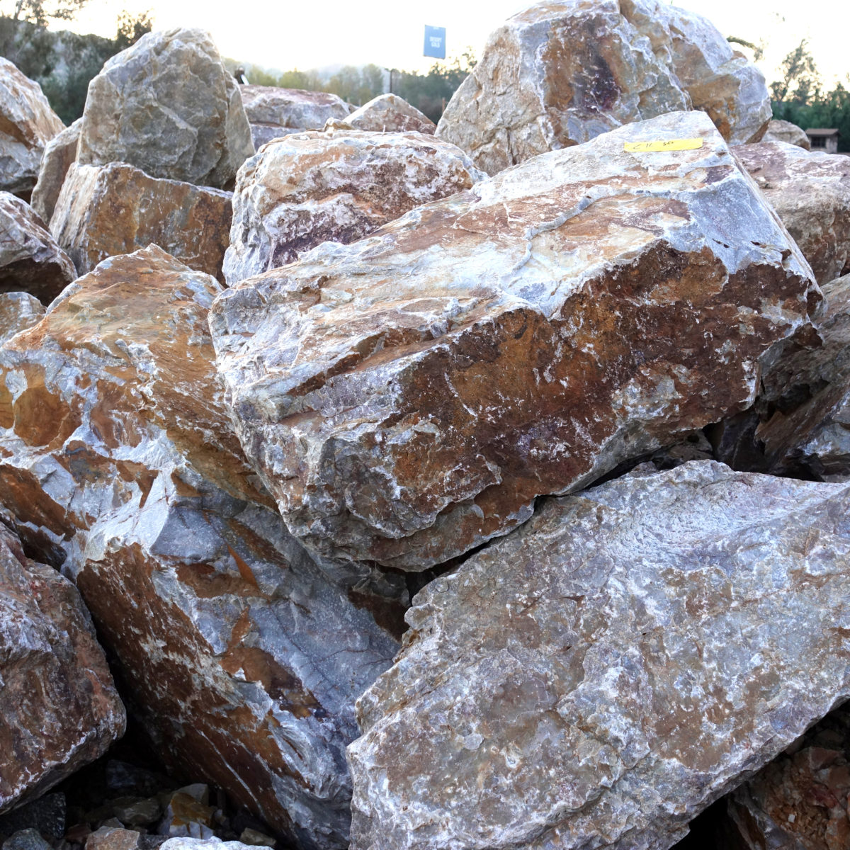 Reddish colored apache sunset boulder pile