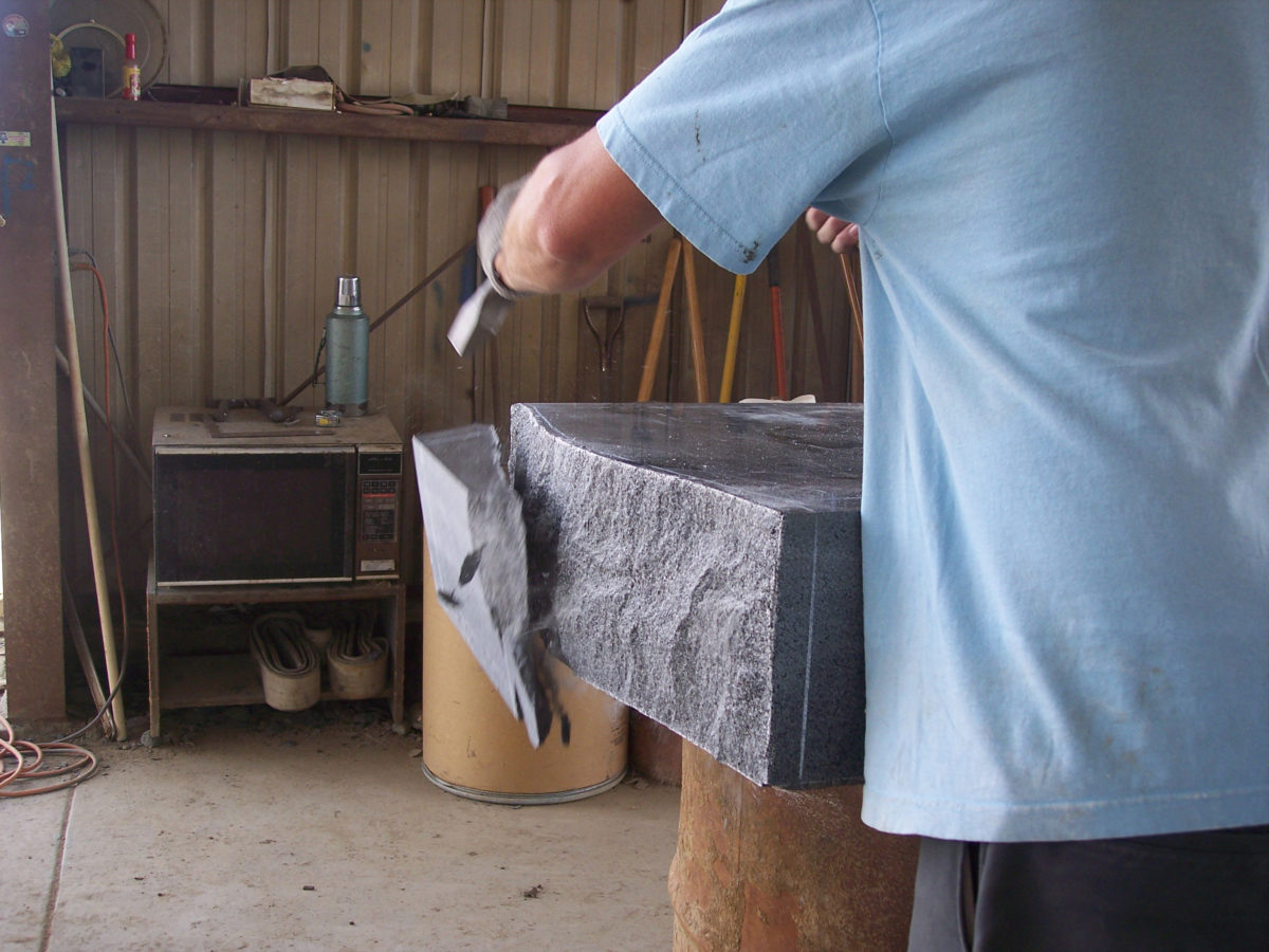 Custom stone pitching Riley Fritsch