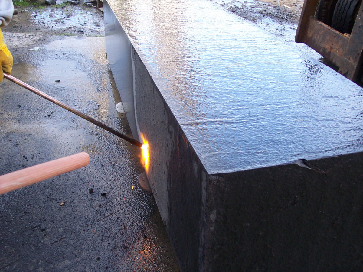 Custom stone piece flaming process