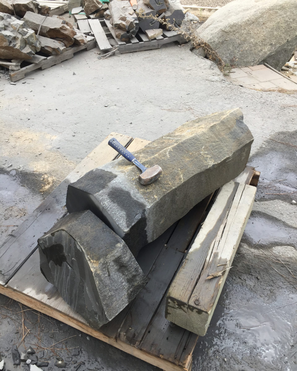 Black custom stone piece