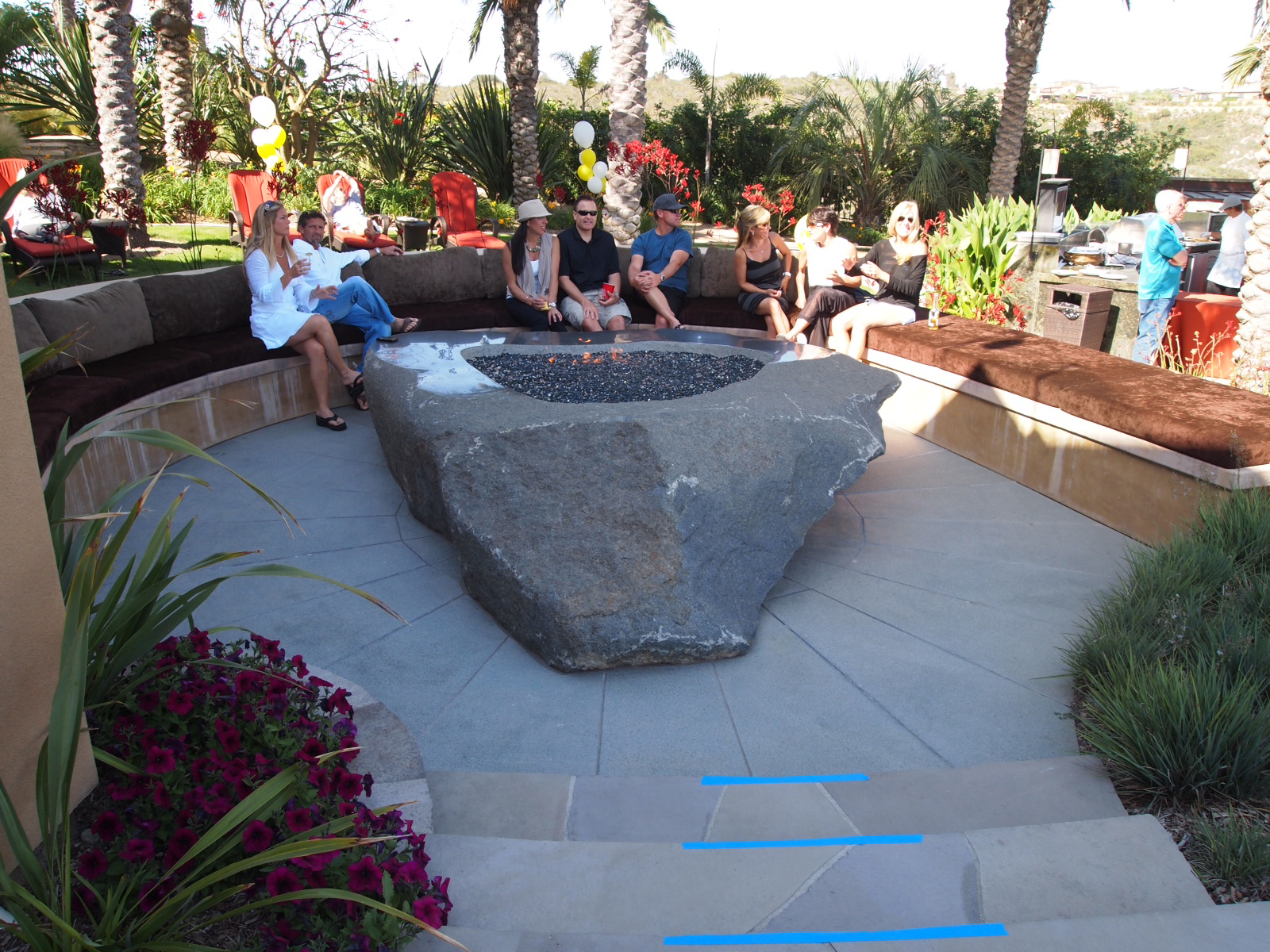 Custom stone fire pit