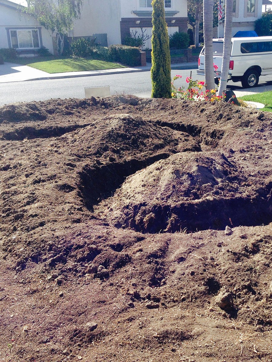 excavating, dirt