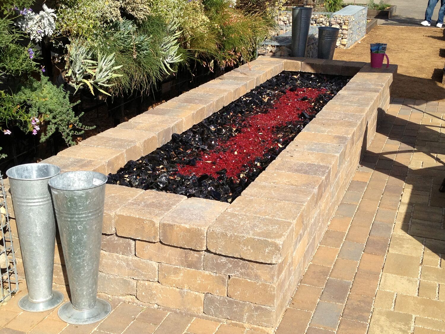 landscape glass, virtual fire pit
